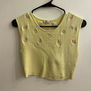 Free People Yellow Floral Crop Top - TAGS ON!
